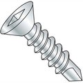 Kanebridge Self-Drilling Screw, #8 x 1-1/2 in, Zinc Plated Flat Head Square Drive 0824KQF